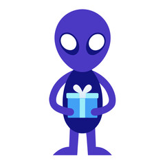 3d man with her hand a gift box and white background