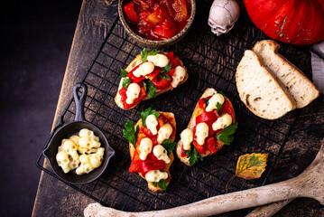 Halloween sandwich with skull from cheese