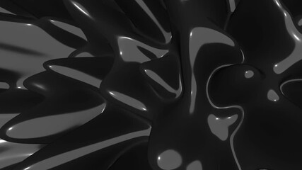 Bright black waves flow and ripple against a black backdrop in this captivating display of abstract movement. The energy and rhythm create a mesmerizing experience for viewers. - Powered by Adobe