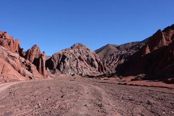 The stunning colors of the Arcoiris Valley in San Pedro de Atacama, Chile.