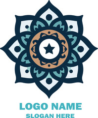  islamic ornamental logo icon vector white background .