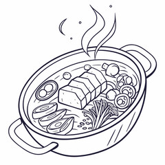 Vector art of stew with meat and veg