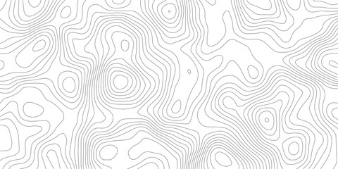 Stylized topographic contour map. Geographic line mountain relief. Abstract lines or wavy backdrop background. Cartography, topology, or terrain path concept. Vector  Illustration.