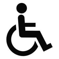 Black and White Wheelchair Symbol Represents Accessibility and Inclusivity for People with Disabilities