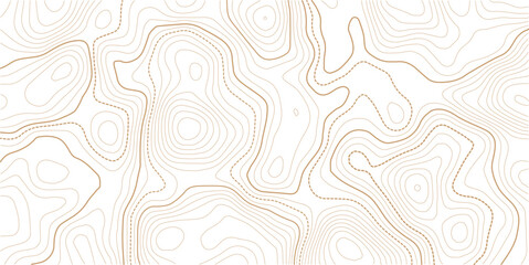 Topographic map with contour lines. Geographic terrain grid, relief height elevation. Ground path pattern. Travel and cartography design element. Vector illustration