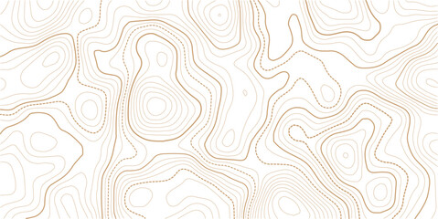 Topographic map with contour lines. Geographic terrain grid, relief height elevation. Ground path pattern. Travel and cartography design element. Vector illustration