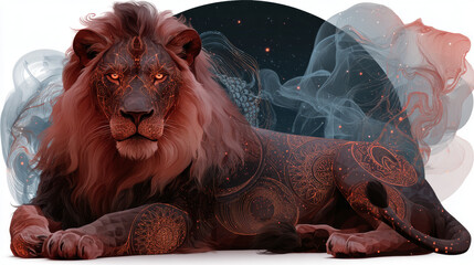 Cartoon illustration of lion (Leo). Part of the set with horoscope zodiac signs. EPS 10. No transparency. No gradients.