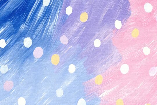Abstract watercolor art with a textured background and polka dots