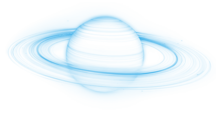 A Ringed Planet with a Atmosphere, transparent background