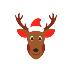 moose animal head on white with reindeer antlers vector art
