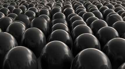 Obraz premium rows of dark shiny rounded shapes