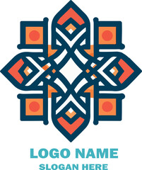  islamic ornamental logo icon vector white background .