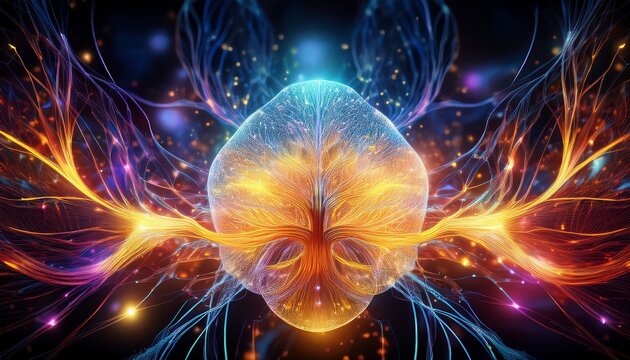 stimulus concept displays vibrant dynamic shapes and glowing effects symbolizing neural activation