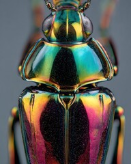 Iridescent beetle closeup macro detail