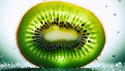 kiwi sliced open like an emerald sun revealing jewel seeds and fresh texture