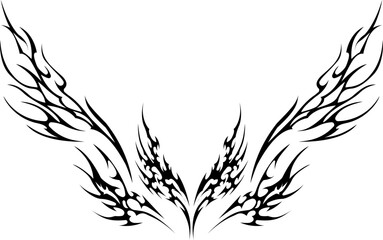 Abstract neo tribal element. Neo tribal shape. Aesthetic y2k cyber gothic style. Vector illustration.