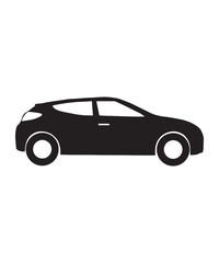 A sleek black car silhouette side view modern automobile design