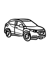 Simple line art car silhouette for design projects