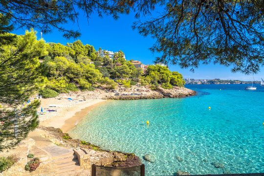 Island of Mallorca, Cala Contesa beach near Palma de Mallorca scenic view