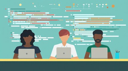 Diverse Team of Programmers Working Together