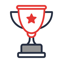 Sports Winner Trophy Simple Flat Vector Illustration