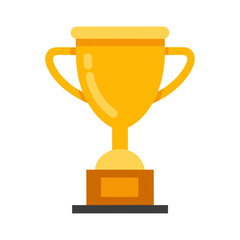 Victory Celebration Trophy Simple Flat Vector Illustration