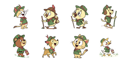 Obraz premium set of character animals as scout