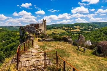 Ruins of the Fortified Castle of Penne Overlooking the Aveyron Gorges