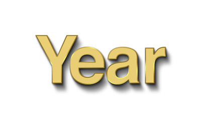 3D Gold Foil Text Year PNG, Luxury Golden Number Typography Design for Celebration and Anniversary Decoration