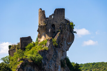 Ruins of the Castle of Penne Dominating the Medieval Village