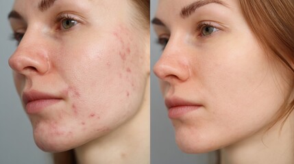 Obraz premium Acne mark treatment and scar removal