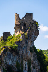 Ruins of the Castle of Penne Dominating the Medieval Village