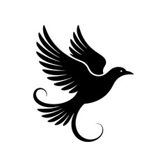 Fototapeta premium Flying Bird Silhouette Symbol of Freedom Vector PNG