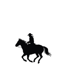Fototapeta premium Horse Rider Action Silhouette