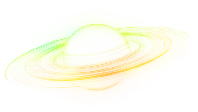 Isolated illustration of Planet Saturn with its rings.
