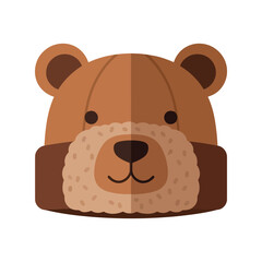 Cute cartoon bear face happy friendly playful animal illustration for kids vector