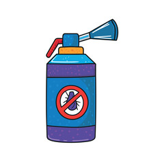 Obraz premium Pest Control Spray: A close-up shot of a pesticide spray bottle with a red circle with an insect and crossed out icon, indicating its use for pest control.
