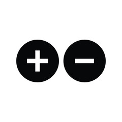 Obraz premium Plus minus symbols circle icons decision choice contrast plus minus icons vector