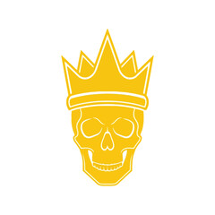 Golden skull crown icon emblem symbol regal majesty power authority symbolism vector