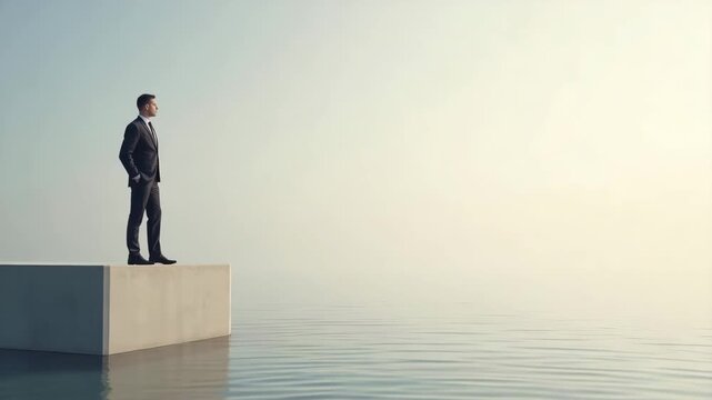 A serene photograph conveying the alignment of a business mission with HR strategies, embracing minimalism to inspire focus while providing the necessary copy space.