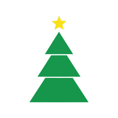 Simple festive christmas tree with star minimalist holiday icon celebration design element vector