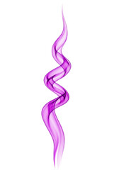 Luminous magenta abstract vapor tendril with soft, iridescent forms gently coiling upwards on a transparent background, ample negative space. Concept of serene, fluid abstraction