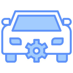 Service Outline Blue Color Icon