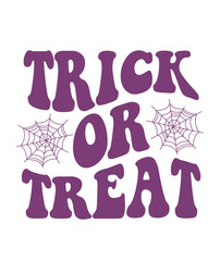 Trick or Treat Halloween typography clip art design on plain white transparent isolated background for card, shirt, hoodie, sweatshirt, apparel, card, tag, mug, icon, poster or badge