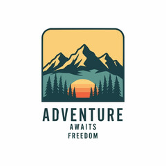 Mountain Adventure Awaits Freedom Emblem.