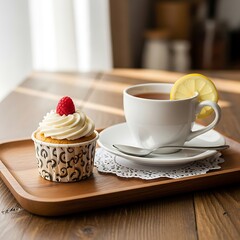 Cupcake and Tea - A Moment of Sweet Indulgence and Relaxation.