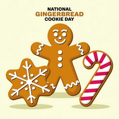 Fototapeta premium National gingerbread cookie day with festive cookies