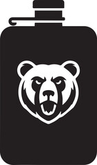 Flask with Bear Emblem Outdoor Adventure Essentials Wilderness Exploration Symbolism Icon