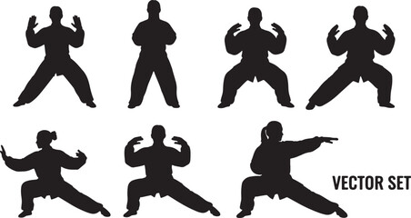 Tai Chi and Yoga Flowing Movement Silhouettes