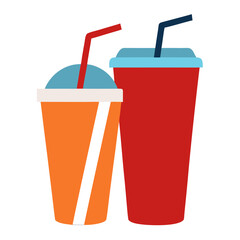 Vector of soft drinks on white background